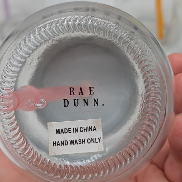 Rae Dunn colorful glass mugs with lid & straw - Picture 7 of 8